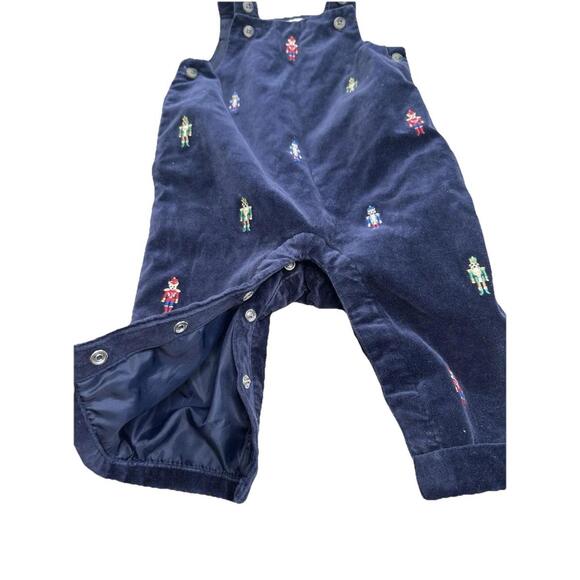 Janie & Jack Velvet Dog Nutcracker Baby 3 to 6 mos One Piece Overalls Navy Blue - Picture 3 of 7